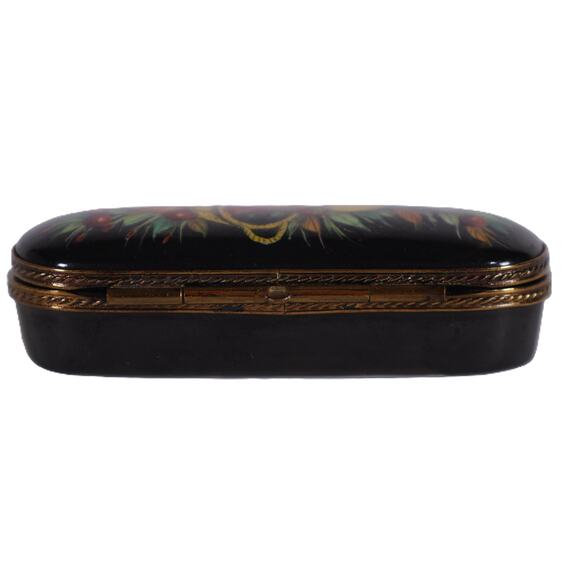 Vintage Limoges Chamart Exclusif Hand-Painted Porcelain Trinket Box–Fruit Basket - Picture 4 of 7